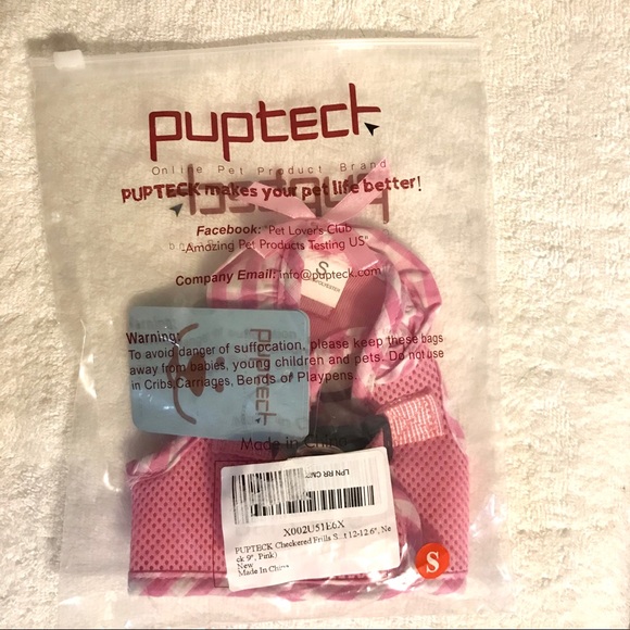 NWT Pupteck Small Pink Ruffled Dog Harness - Picture 5 of 6